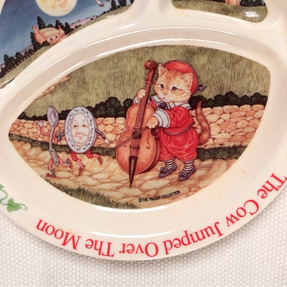 Nursery Rhyme Divided plate Hey Diddle Diddle melamine kids children - Picture 4 of 6